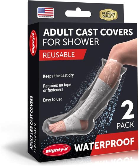 100% Waterproof Cast Cover Leg - 【Watertight Seal】 - Reusable 2 Pk Cast ...