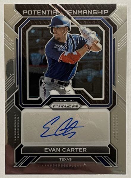 2023 Panini Prizm Potential Penmanship Pp Ec Evan Carter Au Rc