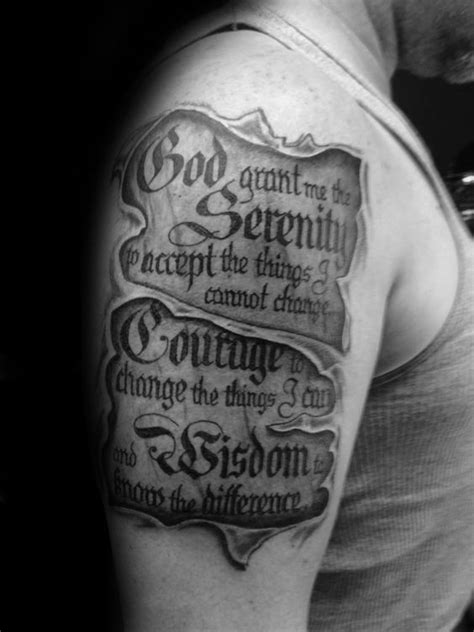 50 Serenity Prayer Tattoo Designs For Men Uplifting Ideas