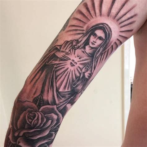 75 Inspiring Virgin Mary Tattoos Ideas Amp Meaning Tattoo Me Now Calf Tattoo Forearm Tattoos I