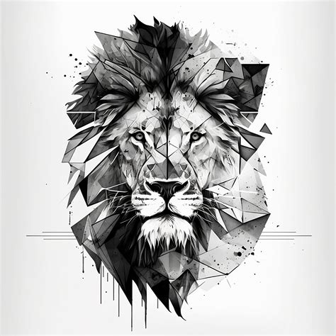 Abstract Lion Tattoo Sketch