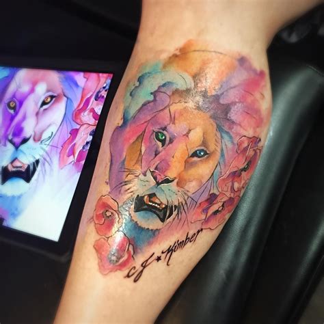 Abstract Watercolor Lion Tattoo By Rowell Alfelor Tat Tats Tattoo