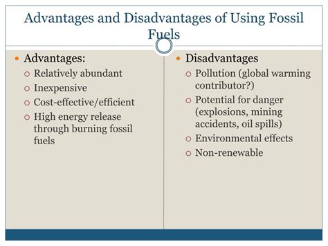 Advantages And Disadvantages Of Using Fossil Fuels Nuclear And