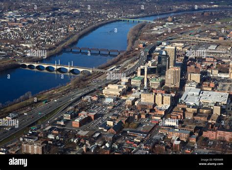 Aerial View Of Downtown Hartford Ct Stock Photo Alamy