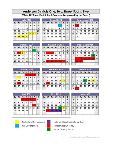 Anderson County District 1 School Calendar William V Mcrae