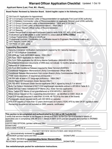 Army Ocs Packet Requirements