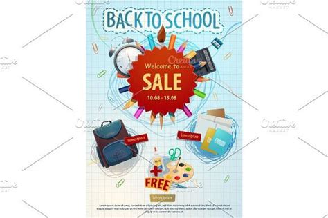 Back To School Education Season Student Bag Pencil Design Back To School Sales School