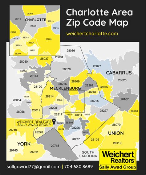 Charlotte Area Zip Code Map Sally Awad