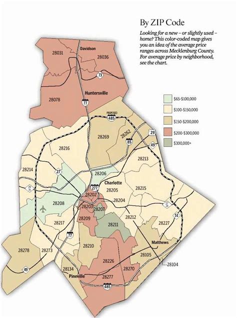 Charlotte Com Your Charlotte Everything Guide P12 Map By Zip Code