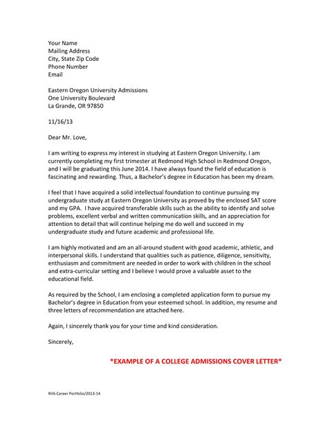 College Application Letter Format Templates Fillable Printable