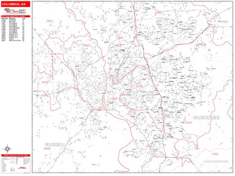 Columbus Georgia Ga Zip Code Map Downloads