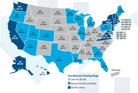 Cost Of Living What S The Hourly Wage You Need For A 2Br In Every State The Context Of Things