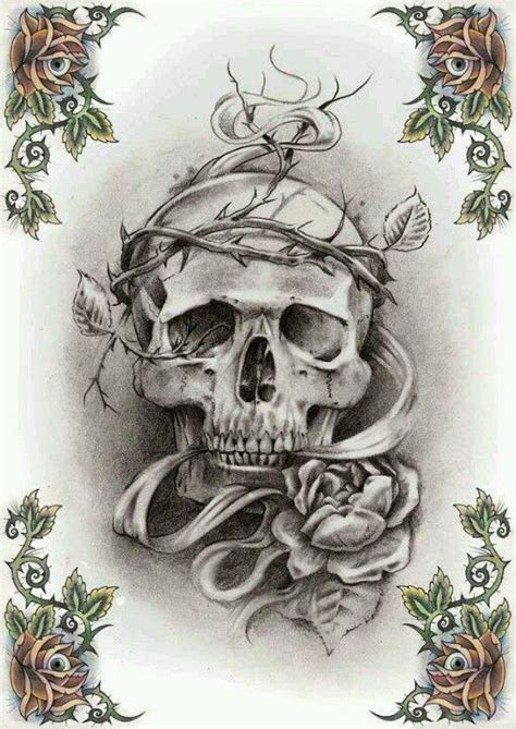 Crown Of Thorns Skull Skull Tattoo Design Skull Design Tattoo Designs