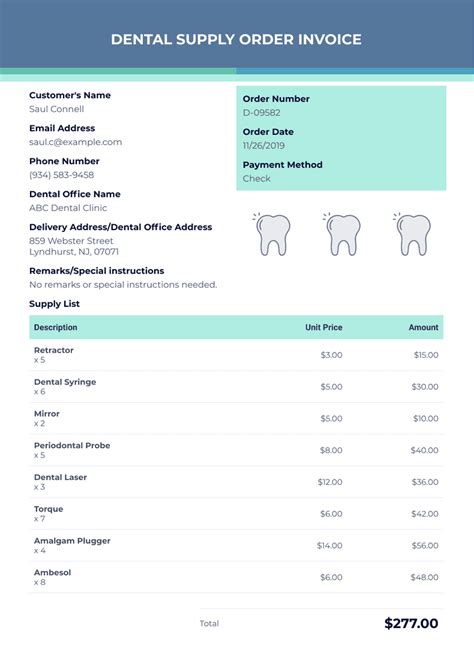 Dental Invoice Template Excelxo Com