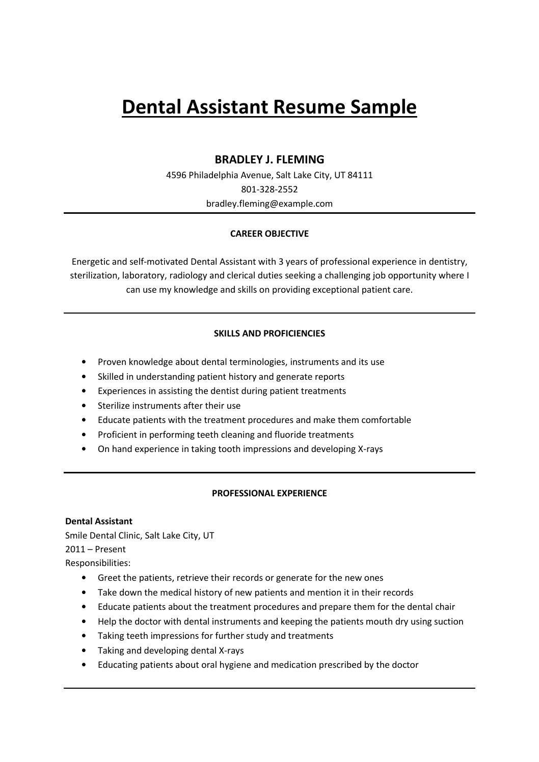 Dental Resume Templates