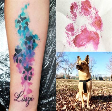 Dog Paw Print Memorial Tattoos Intovar