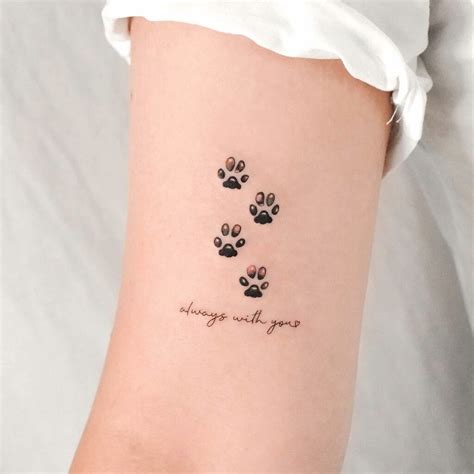 Dog Paw Print Memorial Tattoos