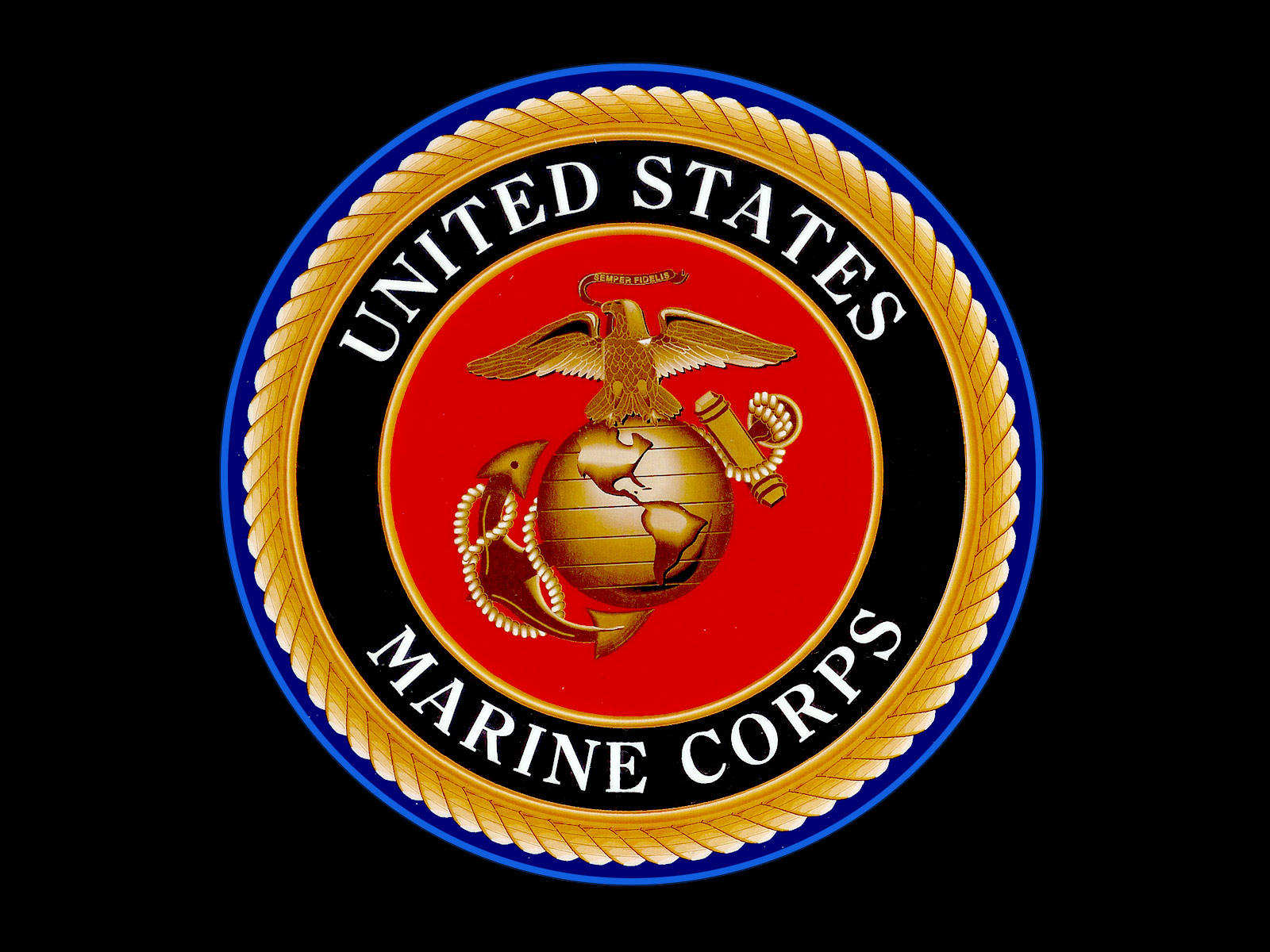 Download Us Marine Corps Logo On A Red Background Wallpaper Wallpapers Com