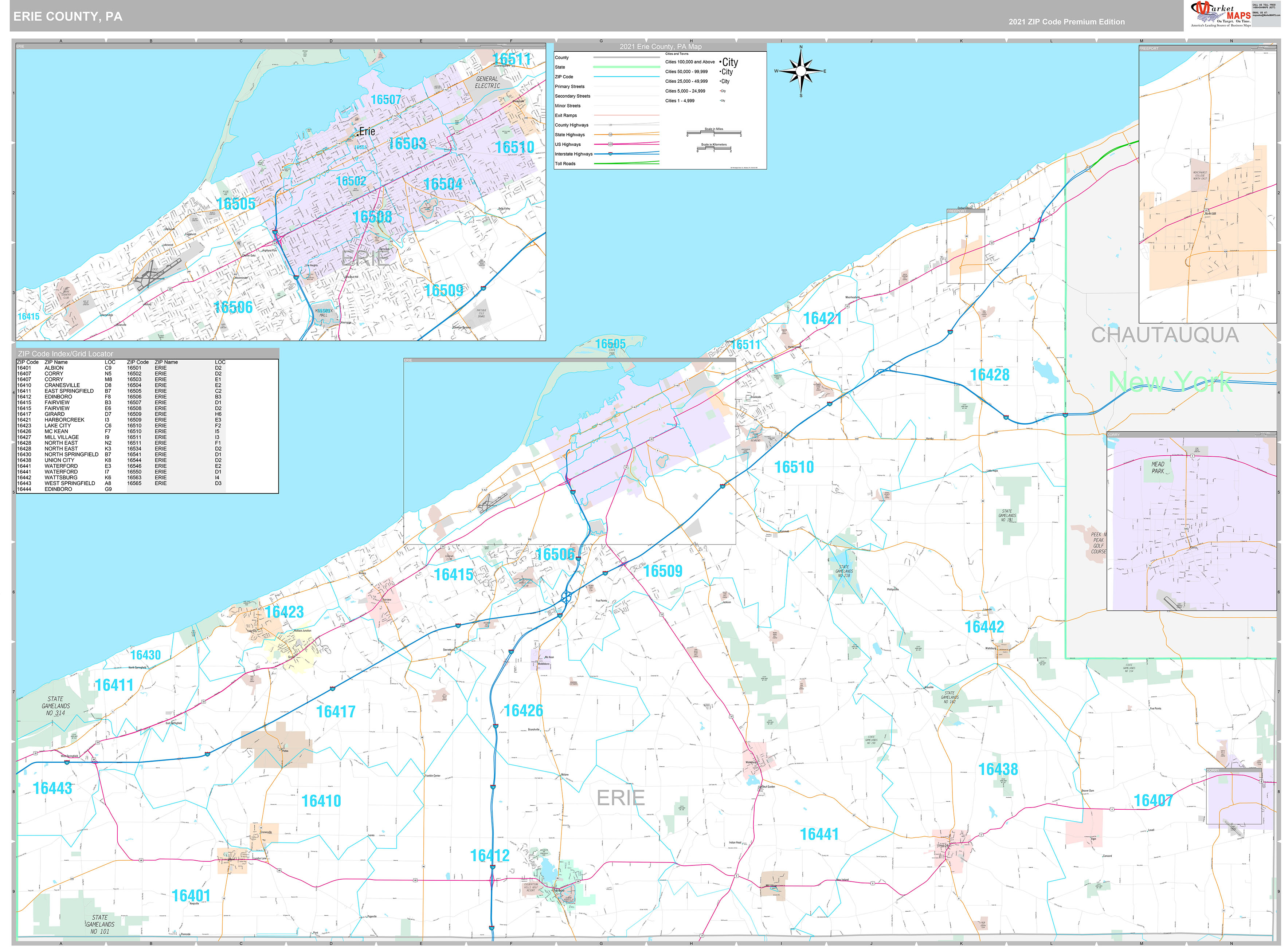 Erie County Pennsylvania Township Maps