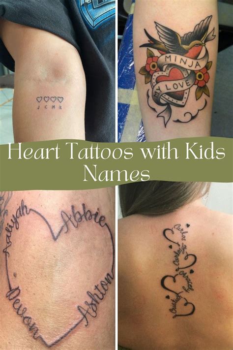 Heart Tattoo With Kids Names