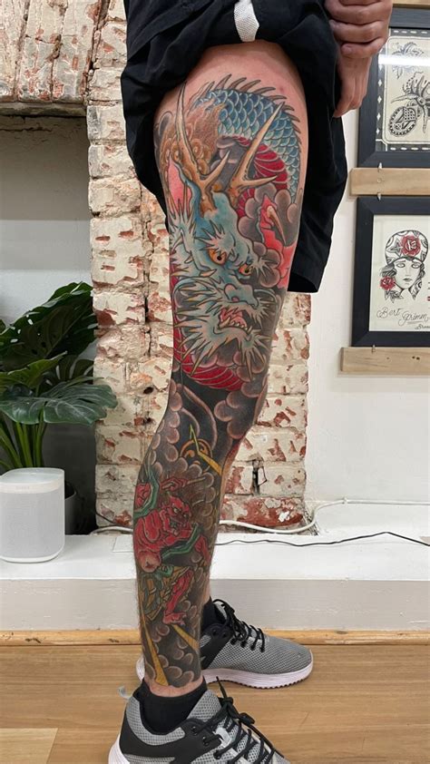 Japanese Leg Sleeve Tattoos