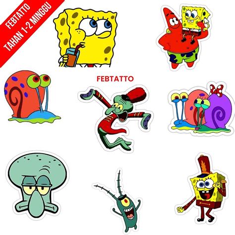 Jual Tato Temporer Spongebob Squarepants Tato Kecil Stiker Tatto Spon