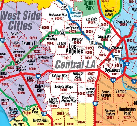 Los Angeles California Ca Zip Code Map Locations Demographics