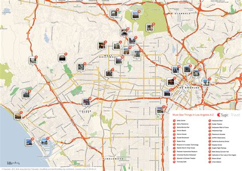 Los Angeles Printable Tourist Map Sygic Travel