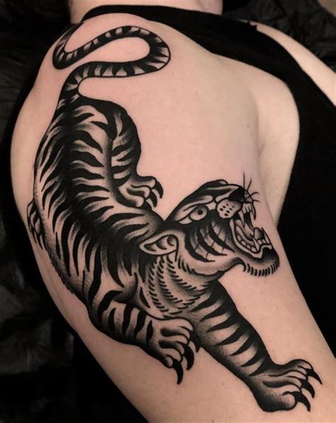 Love The Style Traditional Tattoo Traditional Black Tattoo Tiger