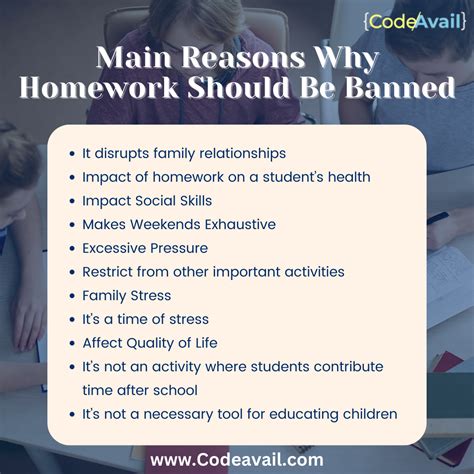 Main Reasons Why Homework Should Be Banned R Knowledge Center