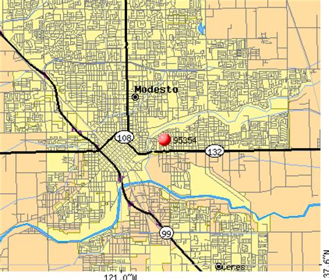 Modesto Ca Zip Code Map Map Of California Coast Cities