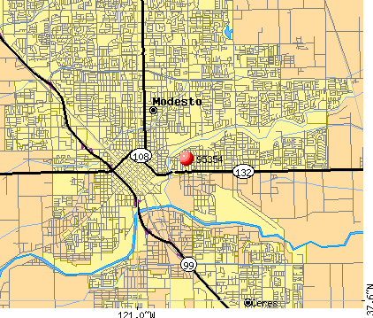 Modesto Ca Zip Code Map