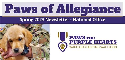 Paws Of Allegiance Spring 2021 Paws For Purple Hearts