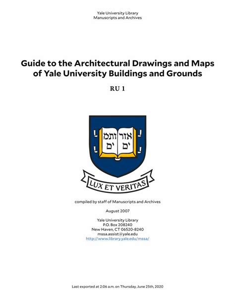 Pdf Guide To The Architectural Drawings And Maps Of Yale Ead Pdfs