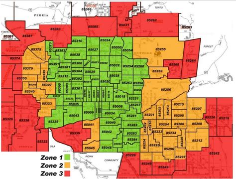 Phoenix Metro Area Zip Code Map Zip Codes Colorized Otto Maps Images