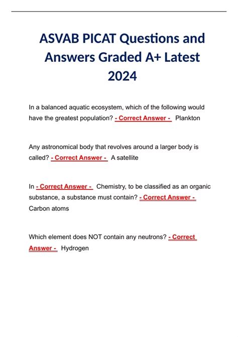 Picat Questions With Solutions Asvab Stuvia Us