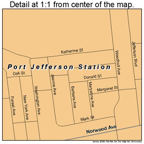 Port Jefferson Station New York Street Map 3659377