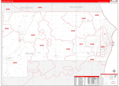 Racine County Zip Code Map