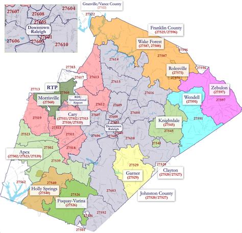 Raleigh Zip Code Map