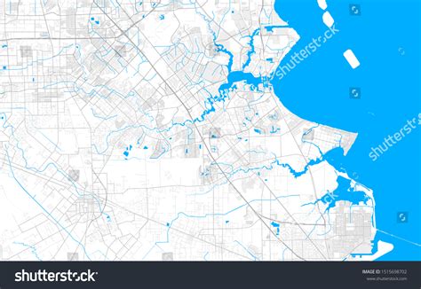 Rich Detailed Vector Area Map Of League City Texas Usa Map Template