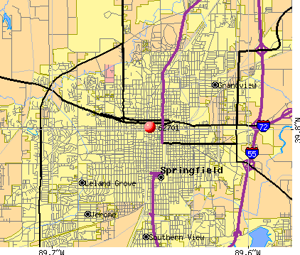 Springfield Il Metro Area Zip Code Wall Map Premium Style By Marketmaps