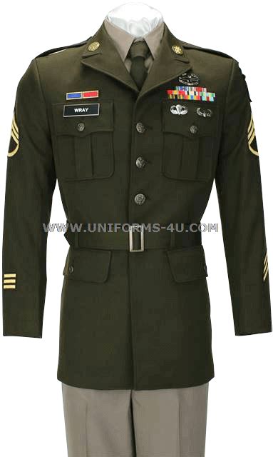 U S Army Male Army Green Service Uniform Agsu Long Sleeve Shirt