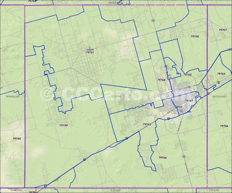 Zip Code Wall Map Of West Odessa Tx Zip Code Map Not Laminated Amazon Com Office Products